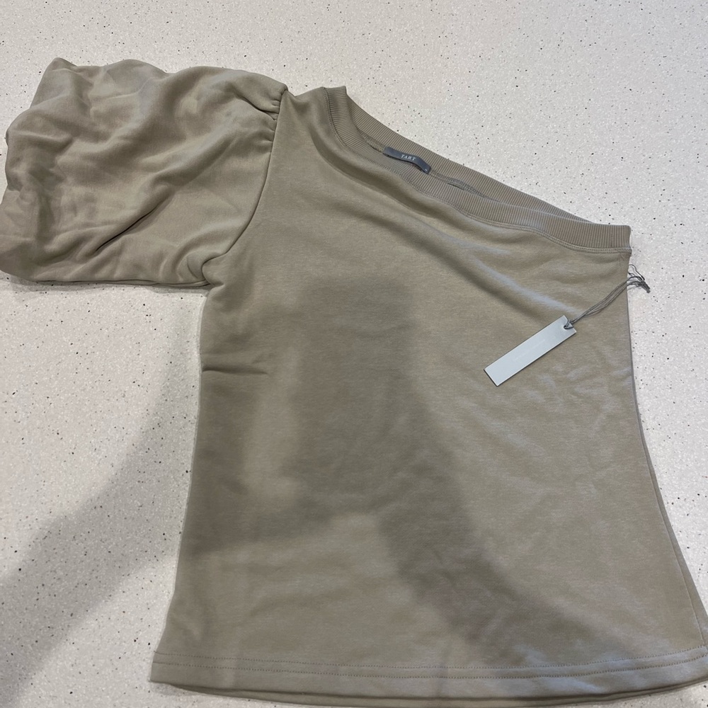 NWT, Tart brand, one sleeve top, lightweight sweater material